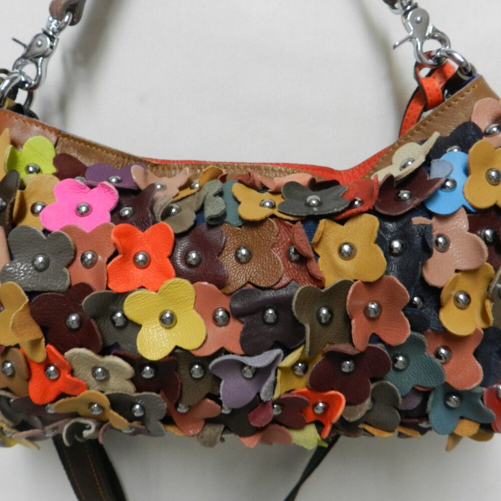 Ameri Leather Flower Applique Crossbody Bag Handb… - image 7